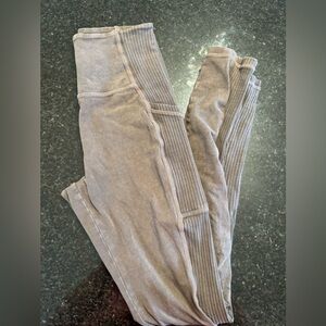 Aerie Taupe Ribbed Leggings